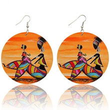 Load image into Gallery viewer, Africa Tribal Wooden Drop Earrings
