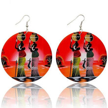 Load image into Gallery viewer, Africa Tribal Wooden Drop Earrings
