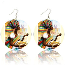 Load image into Gallery viewer, Africa Tribal Wooden Drop Earrings
