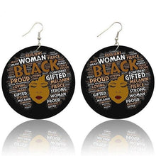 Load image into Gallery viewer, Class Of 2020 AFRO Natural Hair African Wood Drop Earrings
