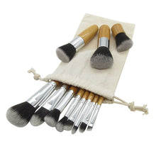 Load image into Gallery viewer, 11PCS Bamboo Makeup Brushes Set With Cloth Bag
