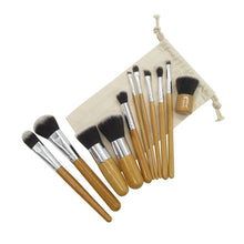 Load image into Gallery viewer, 11PCS Bamboo Makeup Brushes Set With Cloth Bag
