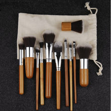 Load image into Gallery viewer, 11PCS Bamboo Makeup Brushes Set With Cloth Bag
