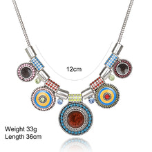 Load image into Gallery viewer, Bohemian Necklace  Silver Plated bright colour
