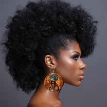 Load image into Gallery viewer, Vintage African  Woman Wood Drop Earrings
