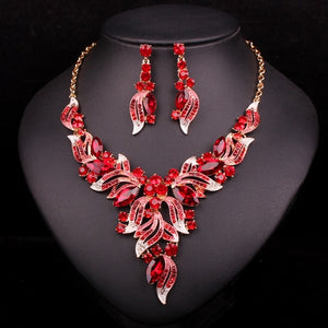 Crystal Necklace and Earrings Sets