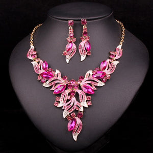 Crystal Necklace and Earrings Sets