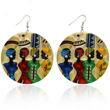 Load image into Gallery viewer, &quot;Black Sisters&quot;  Wooden Drop Earrings
