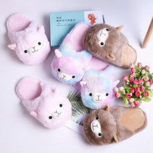 Load image into Gallery viewer, Cute  Alpaca plush Slippers
