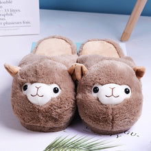 Load image into Gallery viewer, Cute  Alpaca plush Slippers
