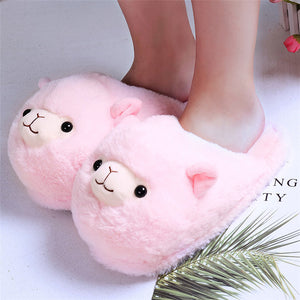 Cute  Alpaca plush Slippers