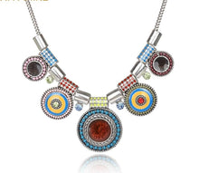 Load image into Gallery viewer, Bohemian Necklace  Silver Plated bright colour
